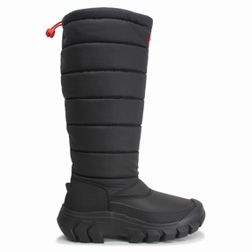 Snow Boots Fashion Style Hunter Intrepid Tall Snow Synthetic Textile Women's Calf Length Black Boots
