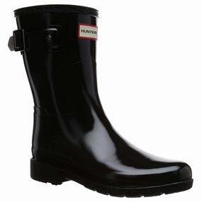 Hunter Original Refined Gloss Rubber Women's Short Wellington Boots Little Dress Ankle Boots