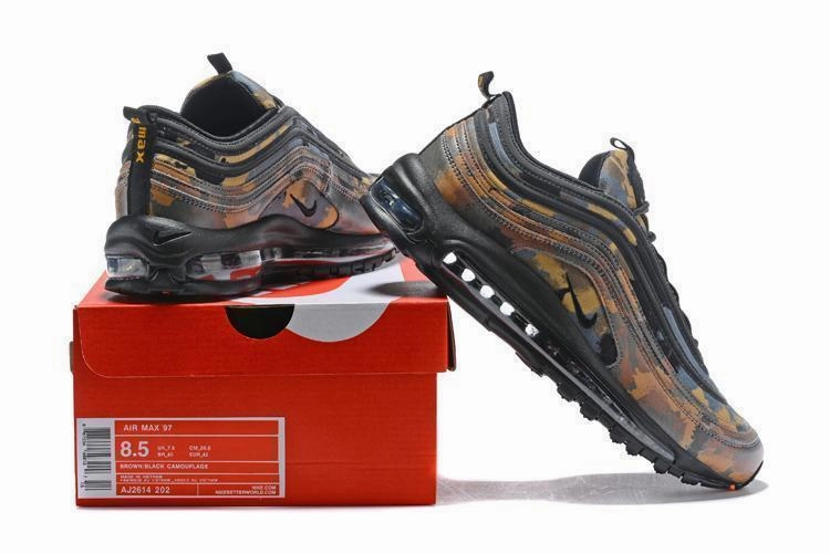 All Nike Running Shoes Nike Air Max 97 Camouplage Brown Black Shoes Sale Size US 7, 8, 8.5, 9, 10, 11