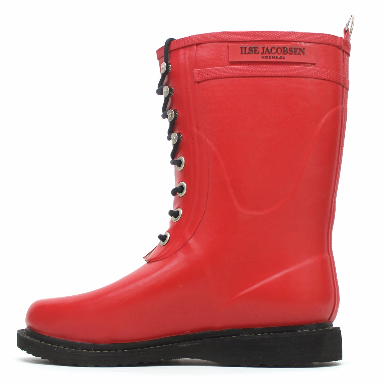 Ilse Jacobsen RUB15 Rubber Women's Mid Calf Red Boots Burberry Vintage Rain Boots
