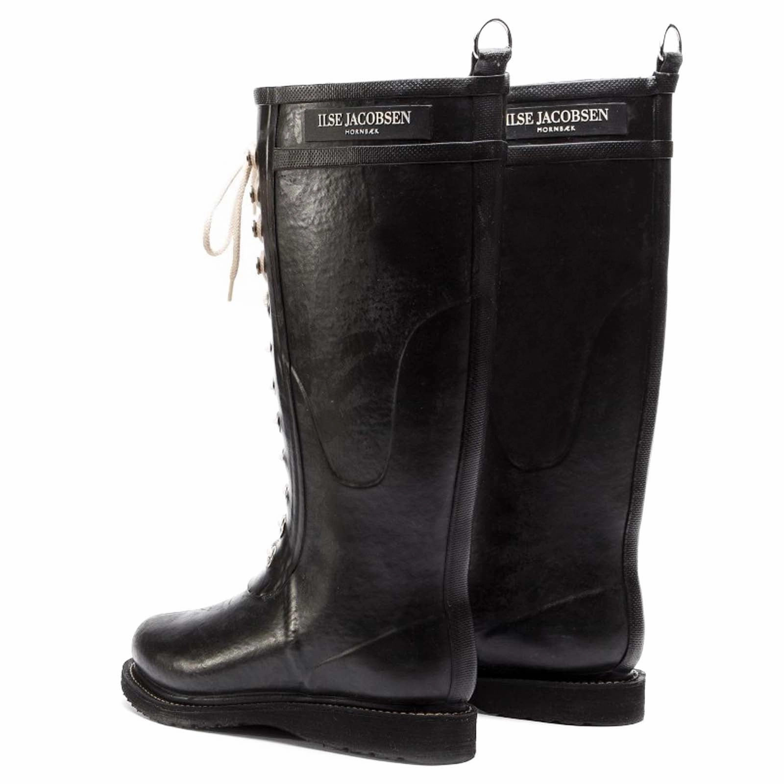 Ilse Jacobsen Rub1 Rubber Women's Black Calf Length Boots Snow Boots Zip