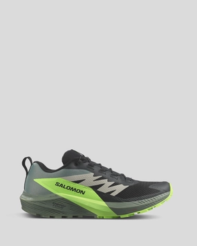 Trails Into Daybreak Speed Or Move Shoes Men's Salomon Sense Ride 5 Trail Running Shoes - Black/Laurel Wreath/Green Gecko