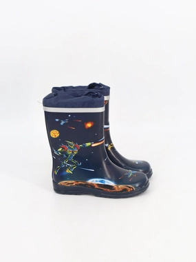 Kids Boy's Graphic Printed Rain Ankle Boots,Navy Hunter Boots 6.5