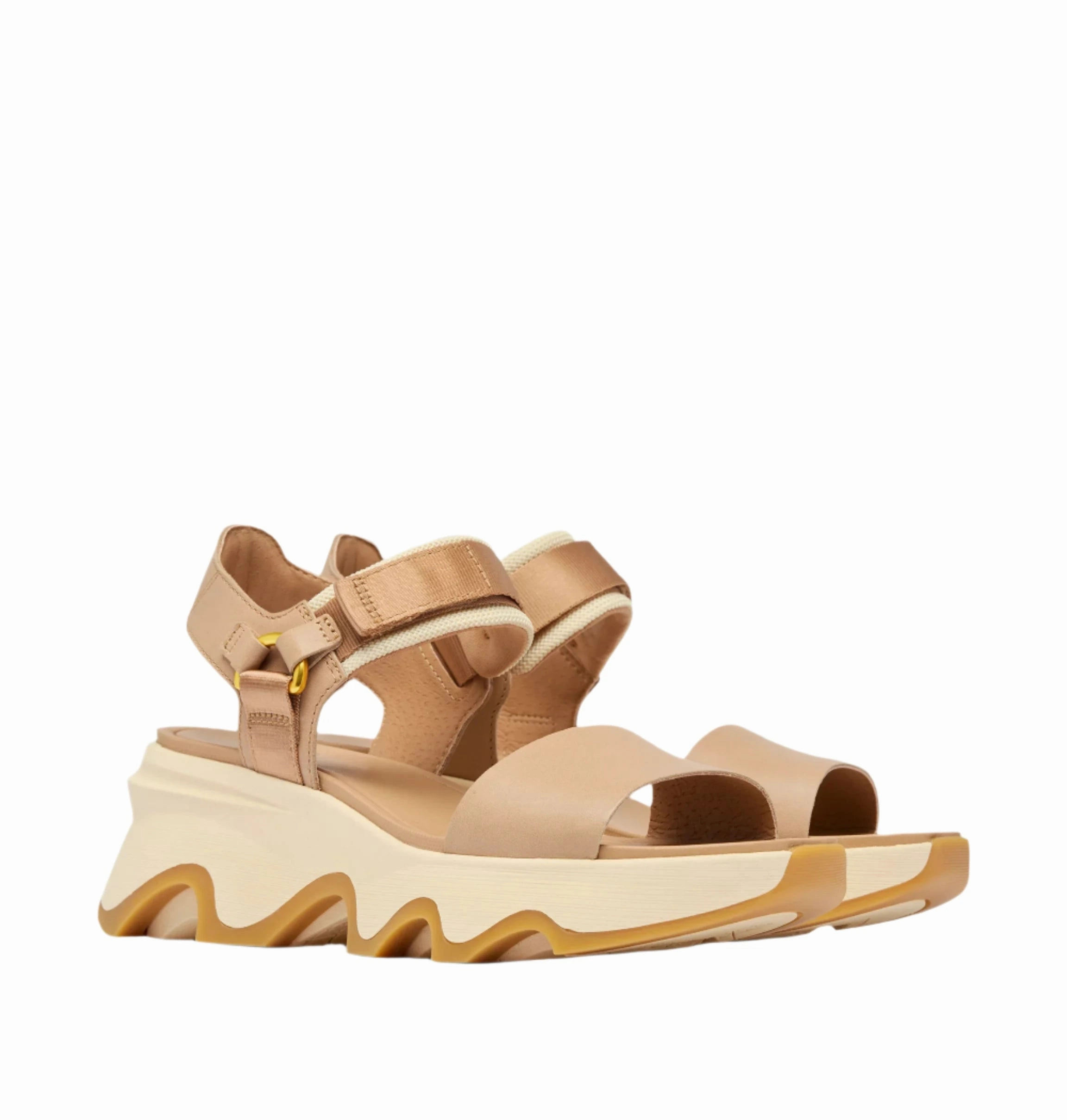 Sorel Women's Kinetic Y-Strap Wedge Sandal - Honest Beige/Honey Lulu Sandals