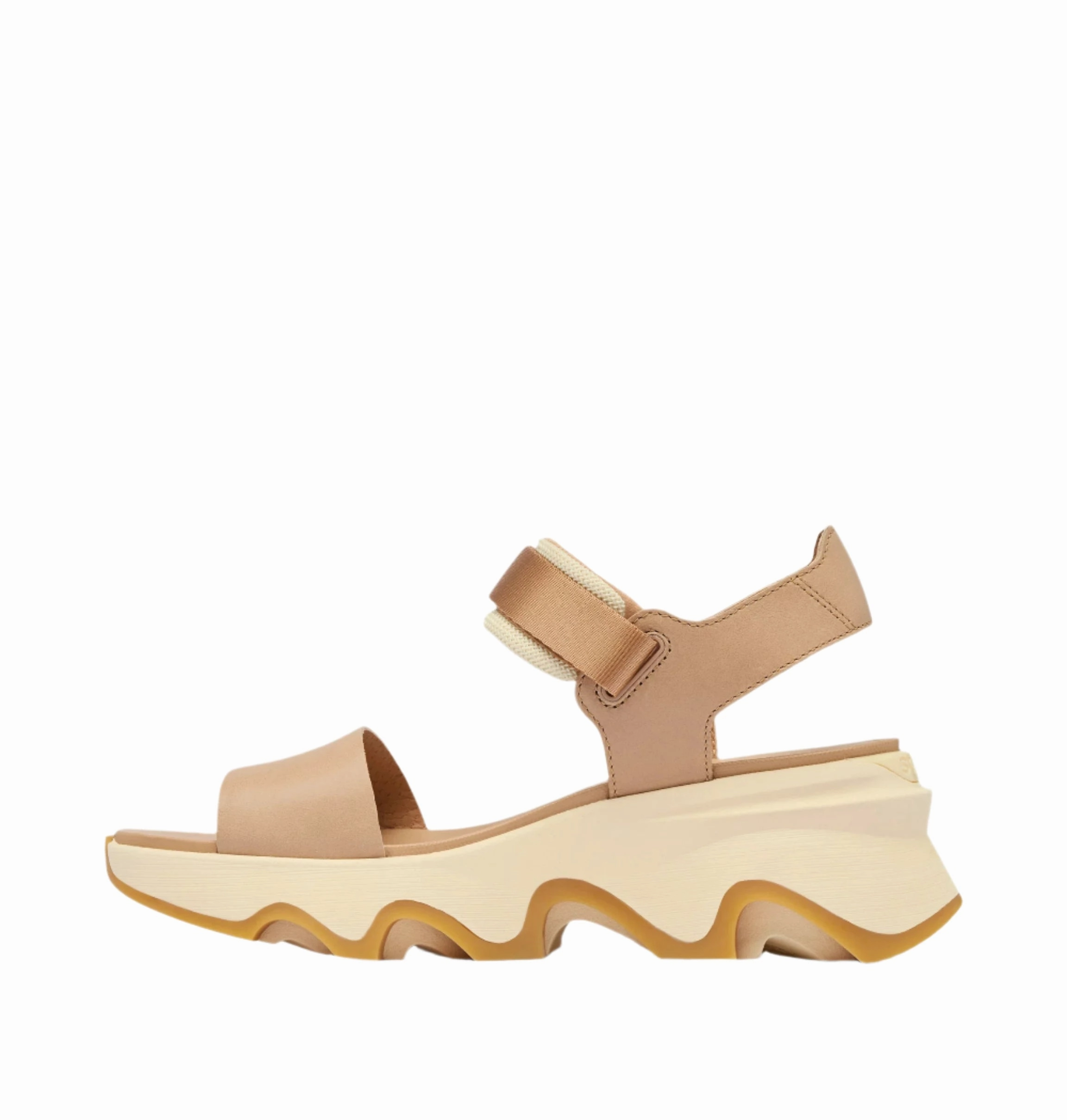 Sorel Women's Kinetic Y-Strap Wedge Sandal - Honest Beige/Honey Strappy Sandals Heels Comfortable