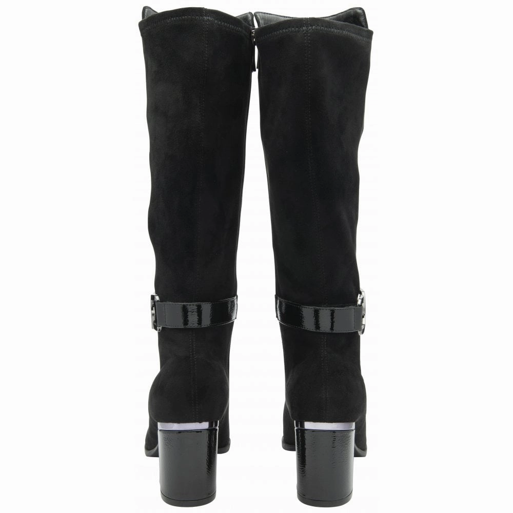 Cream Knee-high Leather Boots Lotus ULB453BB Harwin Ladies Black Textile Side Zip Knee High Boots