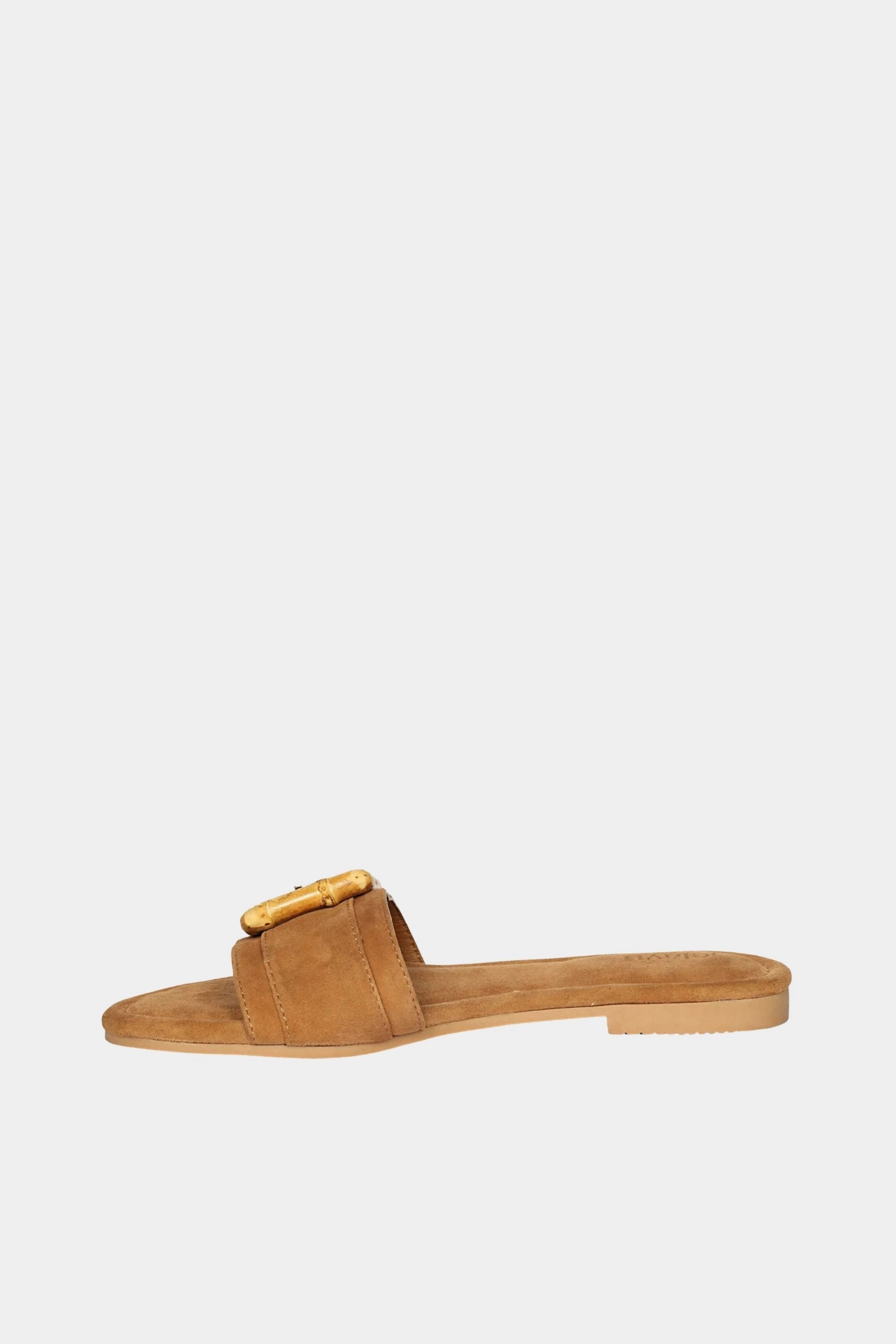 Strap Back Sandals Jelavu - Amsterdam Bamboo Buckle Sandals - Cognac Suede