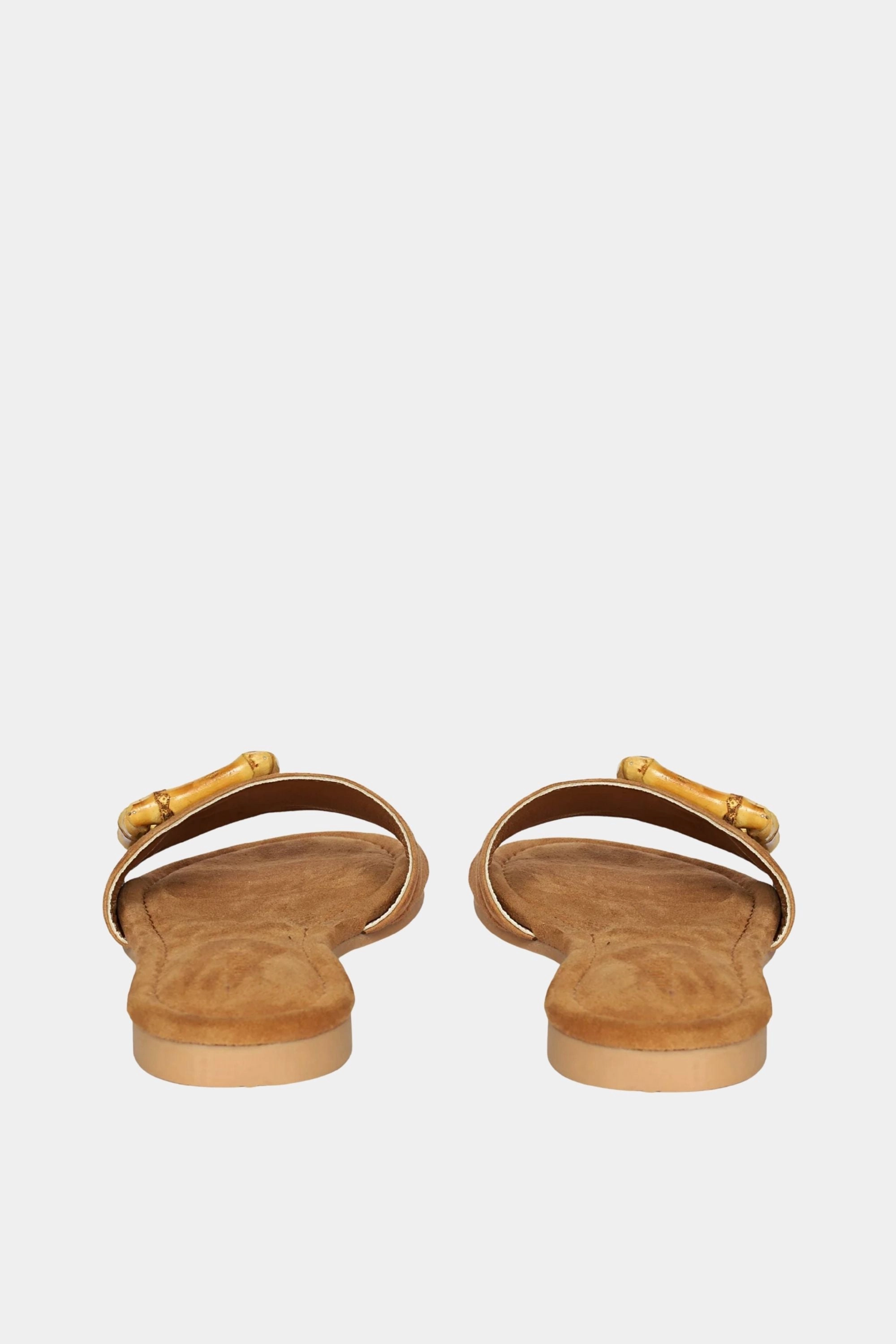 Jelavu - Amsterdam Bamboo Buckle Sandals - Cognac Suede Qvc Sandals