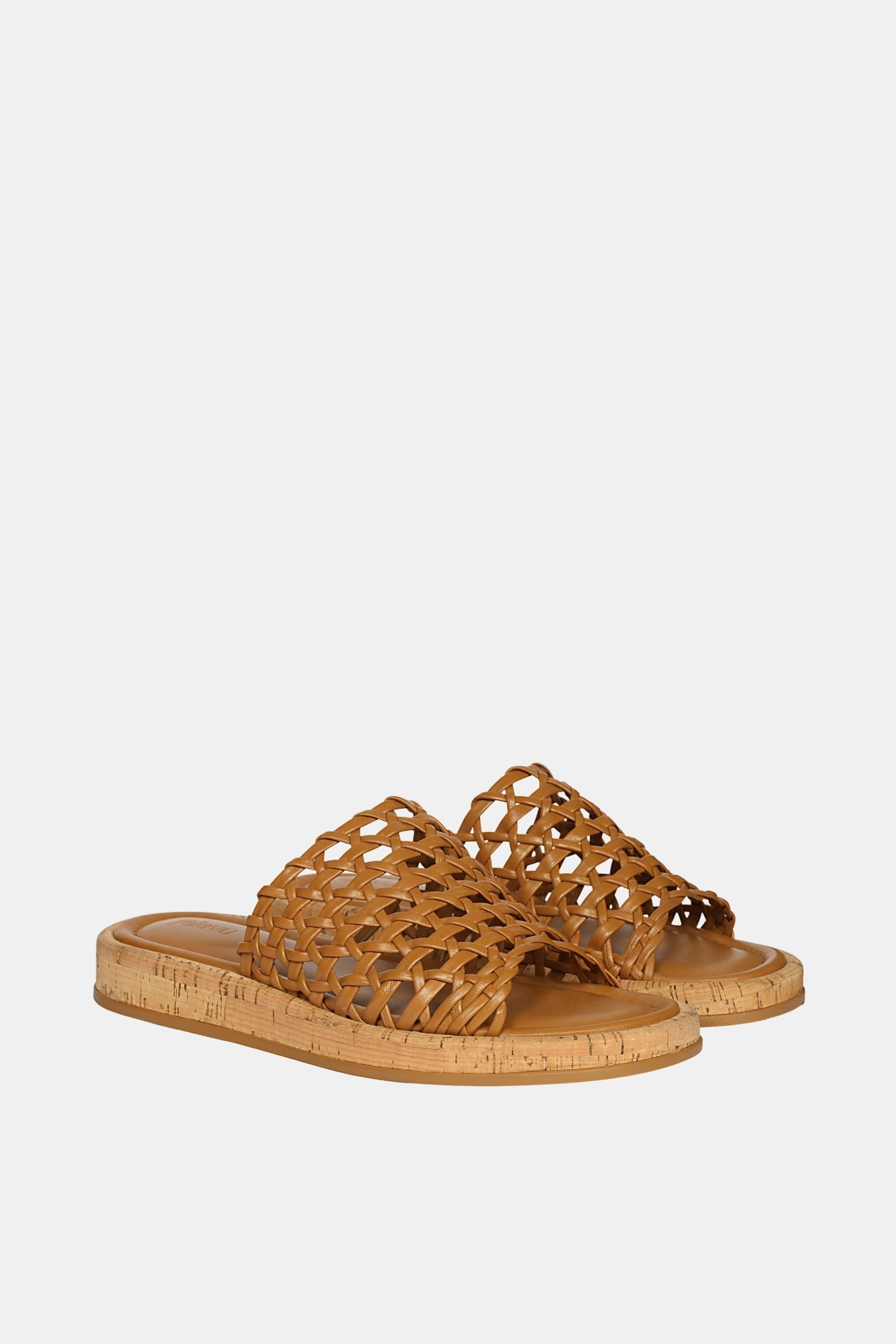 Jelavu -  Cloud Leather Woven Sandals -  Cognac Leather Sandals Credit Card Login