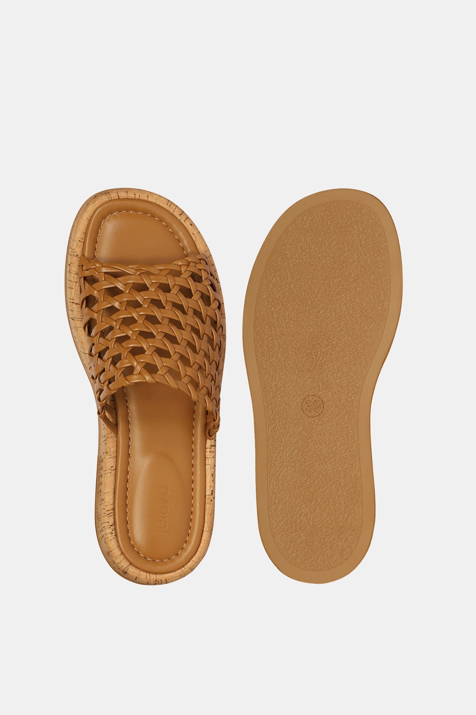 Jelavu -  Cloud Leather Woven Sandals -  Cognac Leather Sandals Ocho Rios