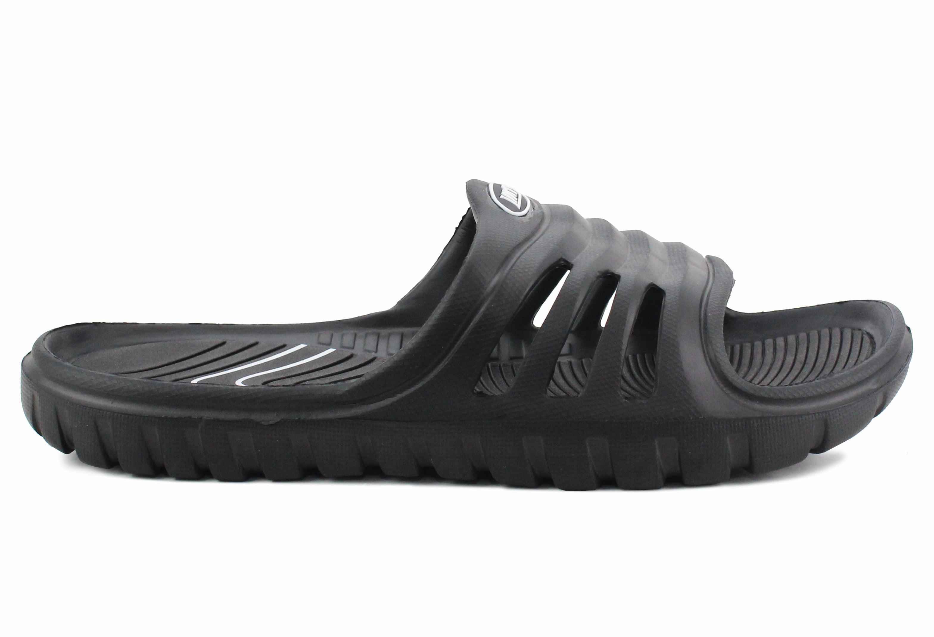 OCEAN Mens Lightweight EVA Sliders in Black/Black Comfortable Flip Flops For Wide Feet