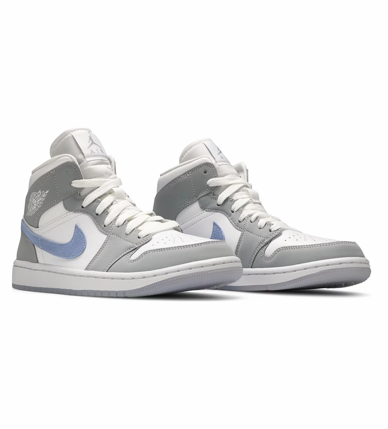 Jordan 1 Mid 'Wolf Grey Aluminum' Nike Outlet Basketball Shoes