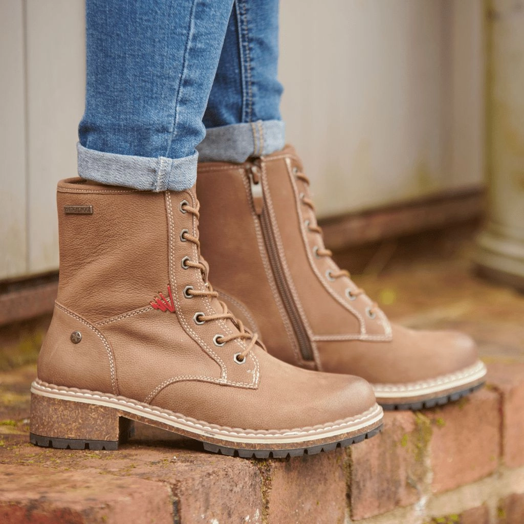 Josef Seibel Waylynn 10 Ladies Brown Nubuck Waterproof Lace Up Ankle Boots Waterproof Shoe Boots