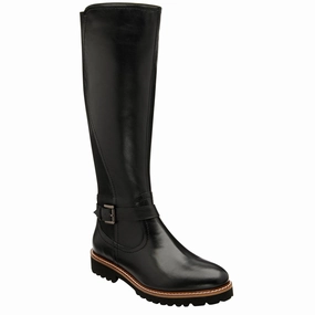 Lotus Belvedere Ladies Black Leather Side Zip Knee High Boots Boot Knee High