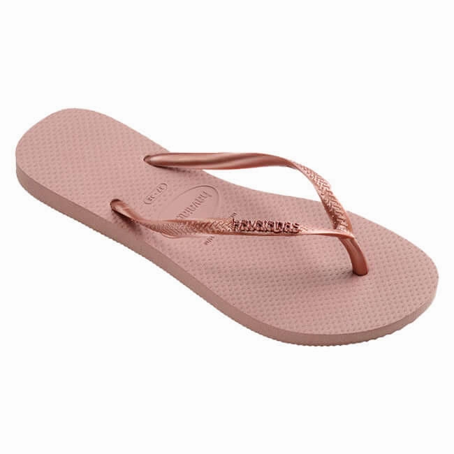 Havaianas Slim Logo Metallic Crocus Rose / Golden Blush Diamante Flip Flops