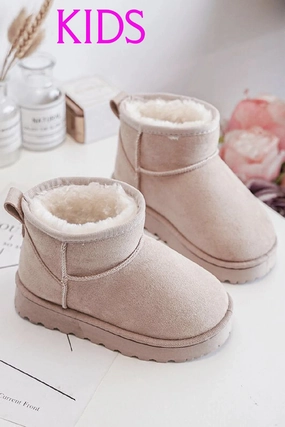 KIDS BEIGE FLUFFY PLATFORM FAUX FUR LINED ANKLE BOOTS 31/36 SIZES Alexander Mcqueen Hoof Boots