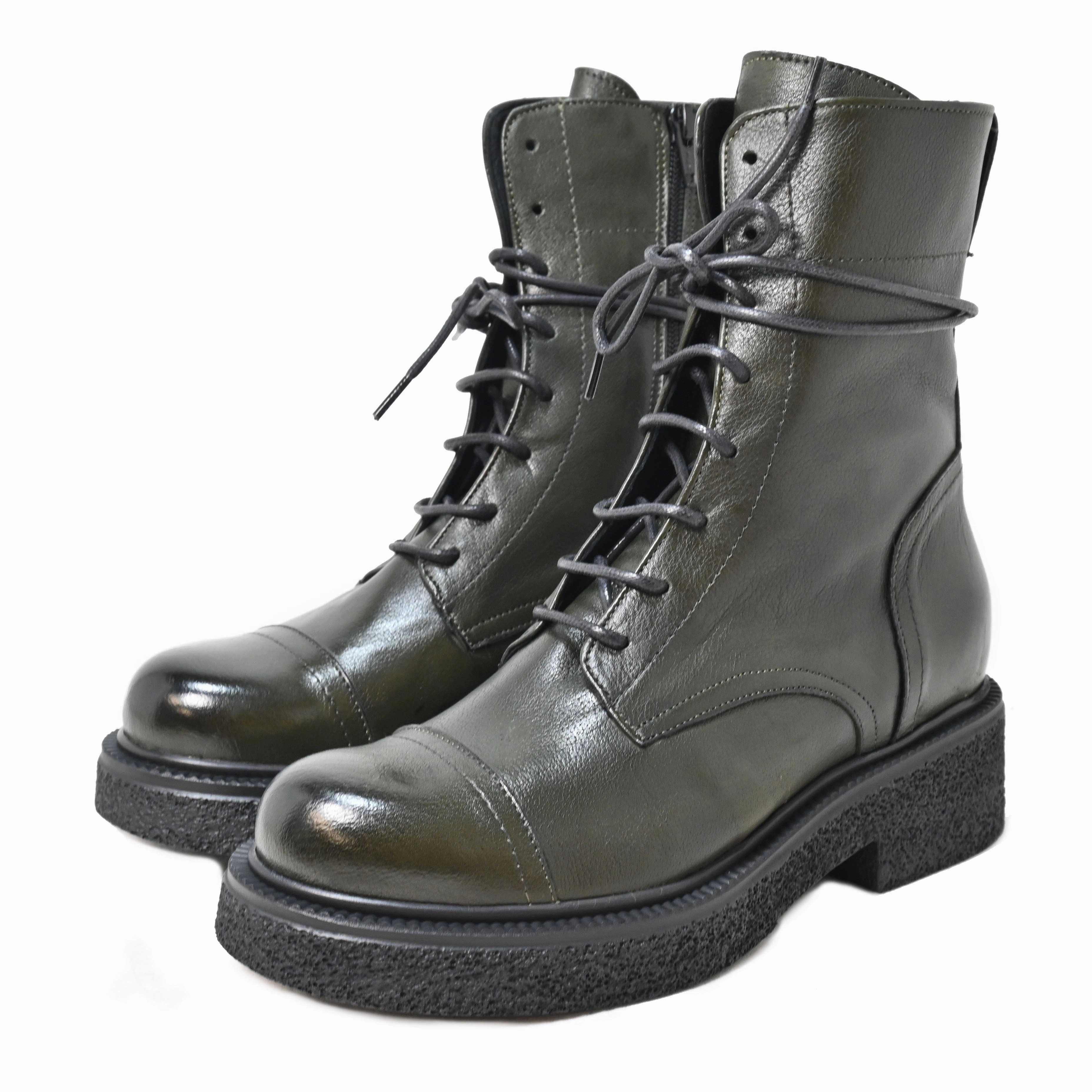 Warm Slip On Ankle Boots KIRA 14 - urban amphibian leather BOTTLE