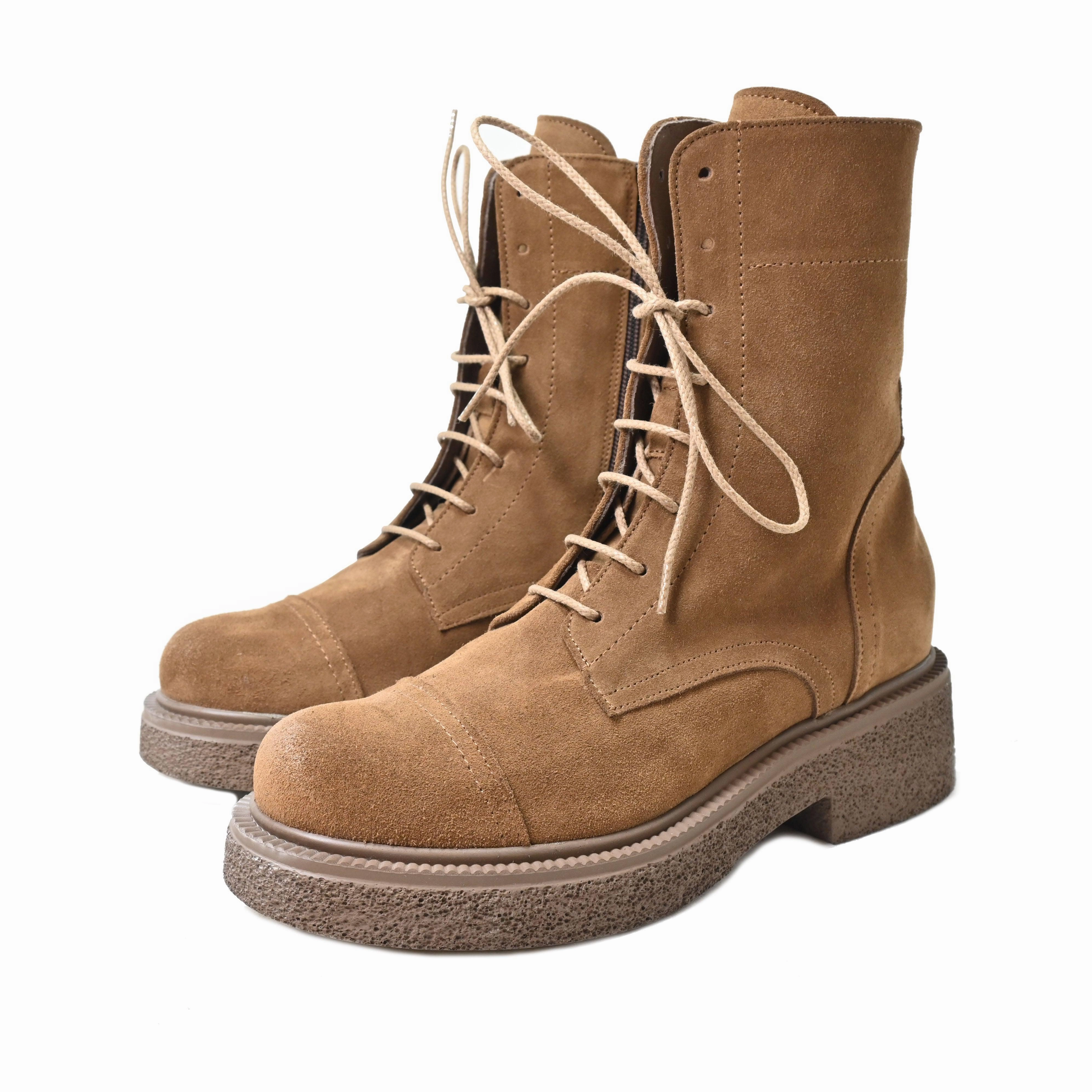 KIRA 14 - urban amphibian suede MUD Gold Sparkle Ankle Boots