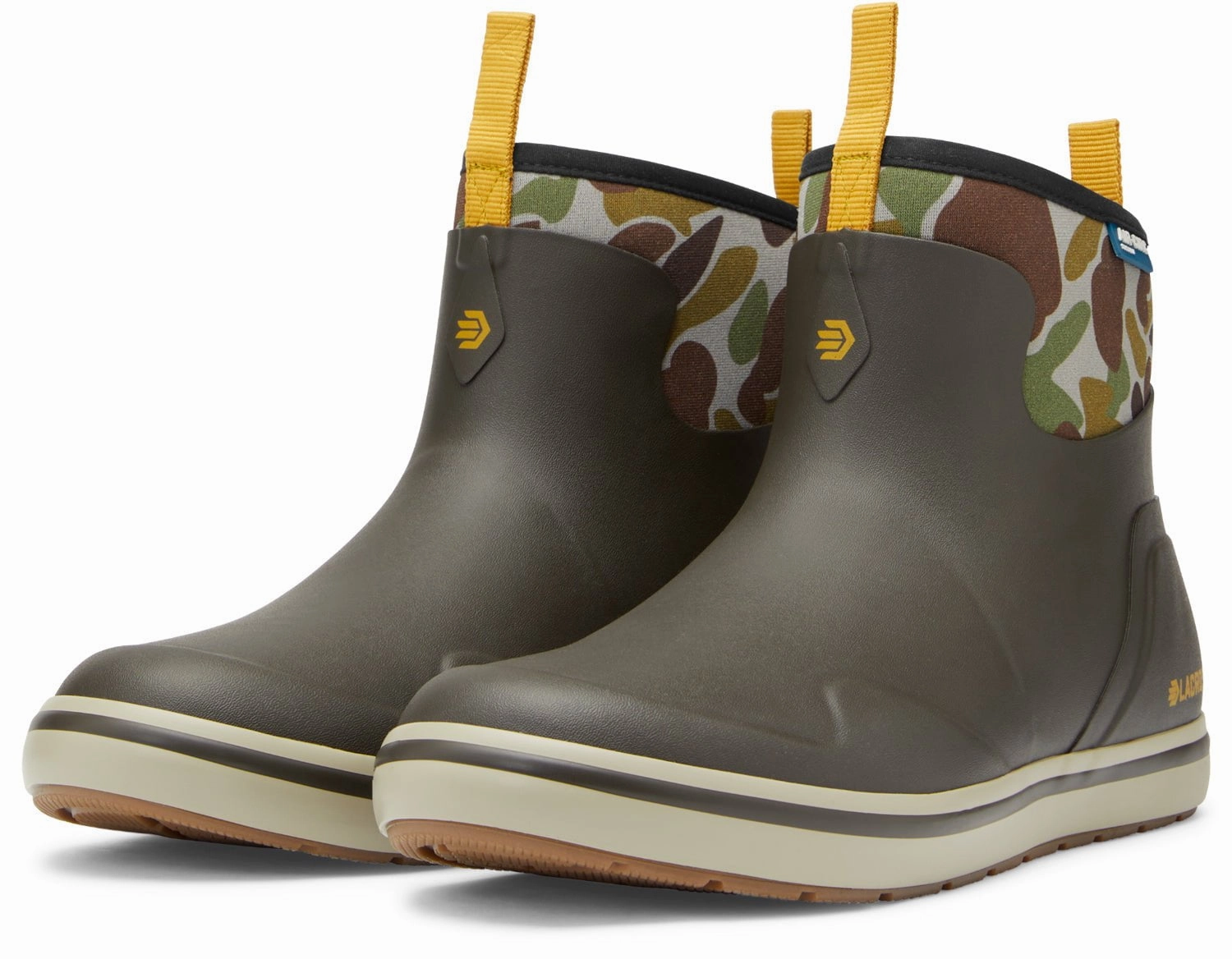 Anti Slip Ankle Boots Lacrosse Mens Alpha Deck Olive/Camo Rubber Ankle Boots