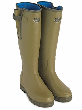 LE CHAMEAU Vierzonord Boots - Ladies Neoprene Lined - Iconic Green Breathable Waterproof Hiking Boots