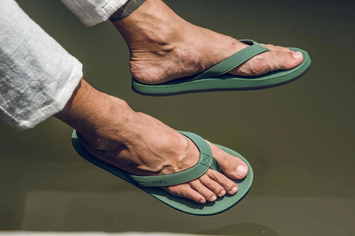 Football Flip Flops LEAF | THE ESSNTLS TIRE SOLE - Indosole