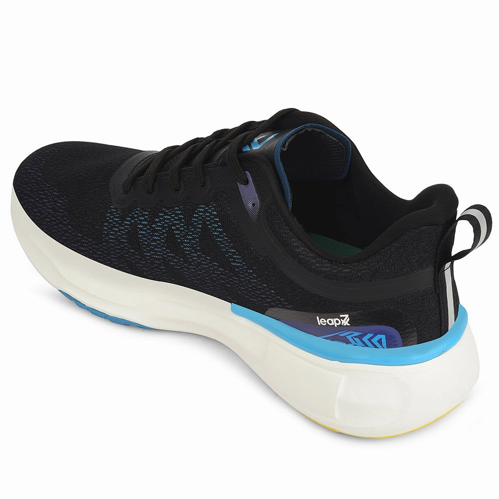 Leap7x Black Sports Lacing Running Shoes For Men BRAVE-1 By Liberty Metcon Cross Training Shoes
