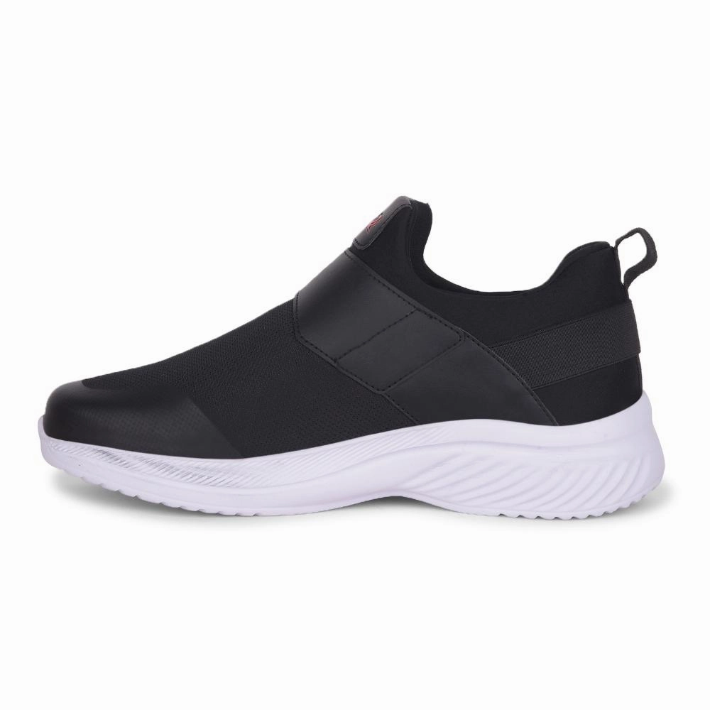 Plantar Fasciitis Walking Leap7x By Liberty Mens FLATRON-1E Black Sports Non Lacing Shoes