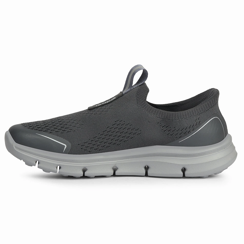 Leap7x Dark Grey Sports Non Lacing Walking Shoes For Men BRISBANE By Liberty Best Walking Running
