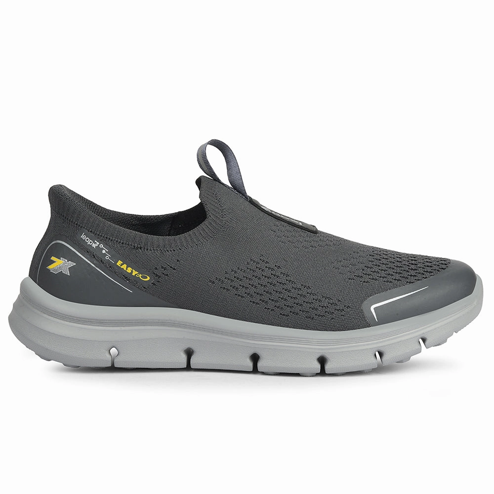 Leap7x Dark Grey Sports Non Lacing Walking Shoes For Men BRISBANE By Liberty Walking/running