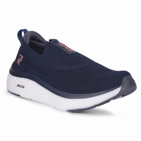 Best Waterproof Shoes For Walking Leap7x Navy Blue Sports Non Lacing Walking Shoes For Men NITRUN-2 By Liberty