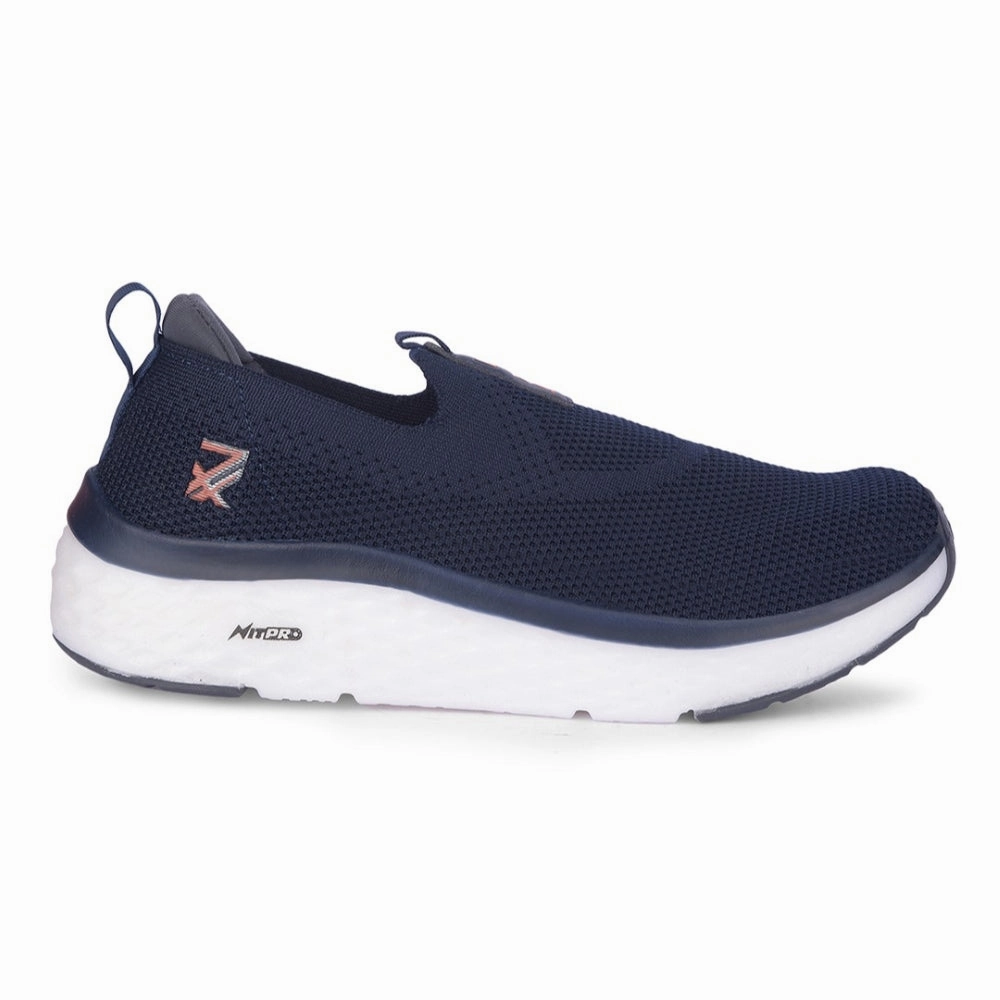 Leap7x Navy Blue Sports Non Lacing Walking Shoes For Men NITRUN-2 By Liberty Slip-on Walking