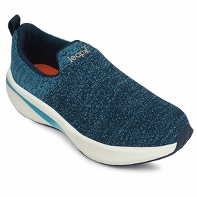 Water Resistant Walking Shoes Leap7x Teal Blue Sports Non Lacing Walking Shoes For Men GHD-3 By Liberty