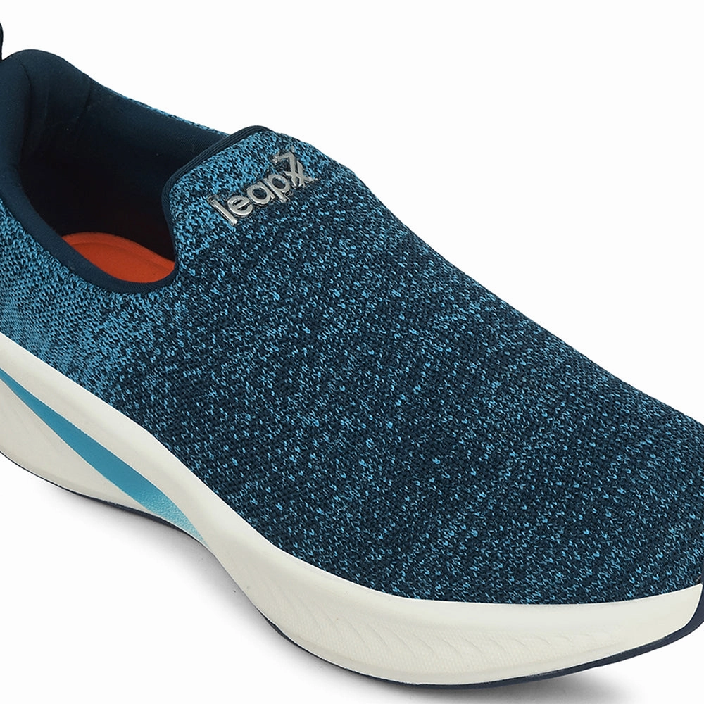 Walking Shoe Walker Leap7x Teal Blue Sports Non Lacing Walking Shoes For Men GHD-3 By Liberty