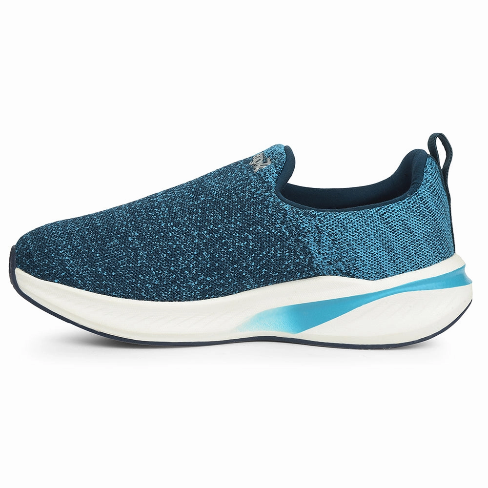 Walking Shoes Vs Running Leap7x Teal Blue Sports Non Lacing Walking Shoes For Men GHD-3 By Liberty