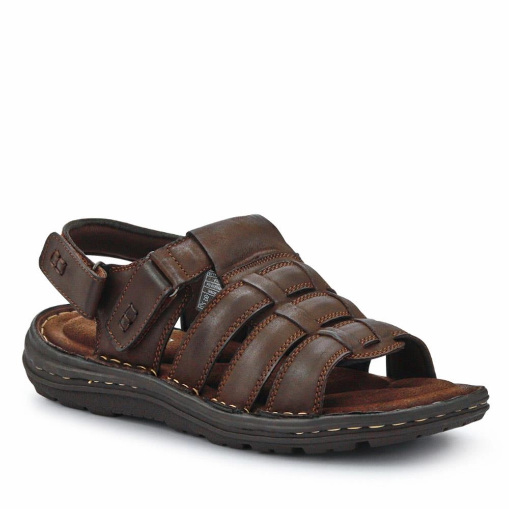 Gemstone Sandals Leather Touch-Fasten Sandals - AATRA41003 / 326 947 - Brown