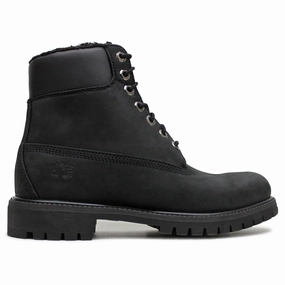 Timberland Premium 6 Inch Warmlined Nubuck Men's Ankle Black Boots Women Leather Ankle Boots