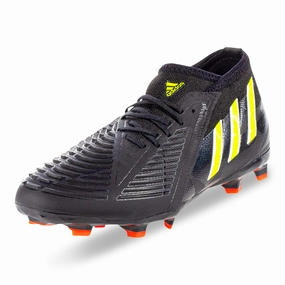 adidas Jr. Predator Edge.1 FG Soccer Cleats (Core Black/Solar Yellow) Replaceable Soccer Cleats