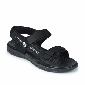 A-HA Casual Black Sandals For Men IMPACT-8 By Liberty Strappy Platform Sandals