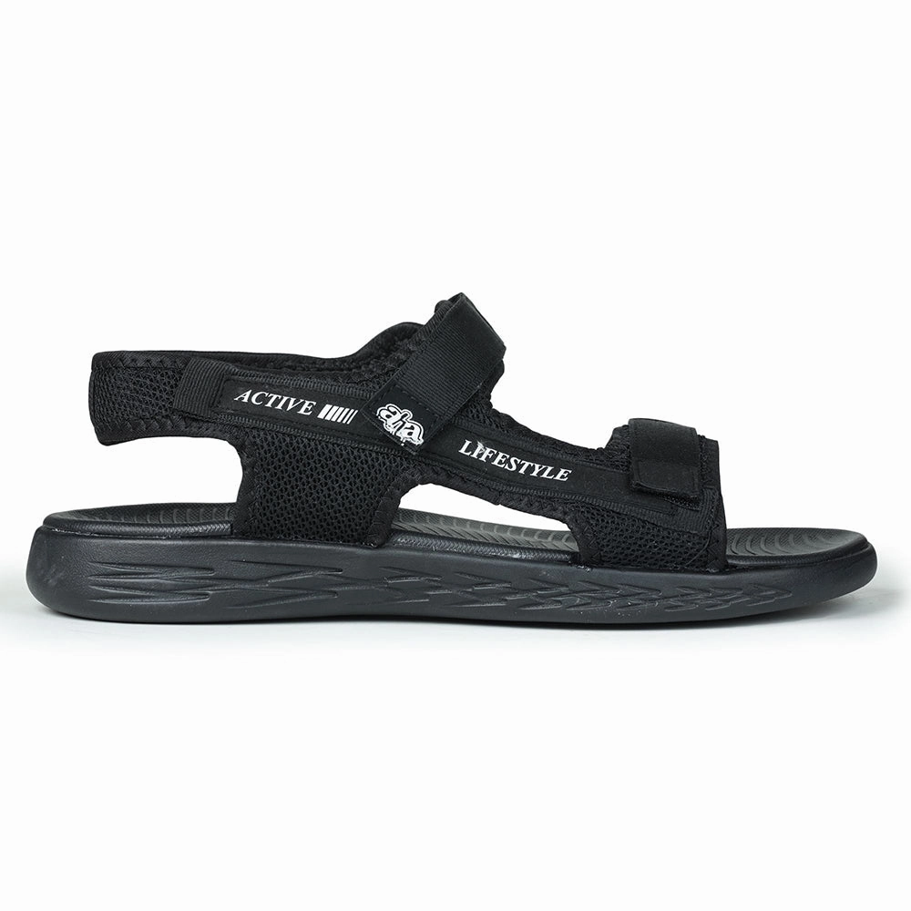 A-HA Casual Black Sandals For Men IMPACT-8 By Liberty Massage Sandals