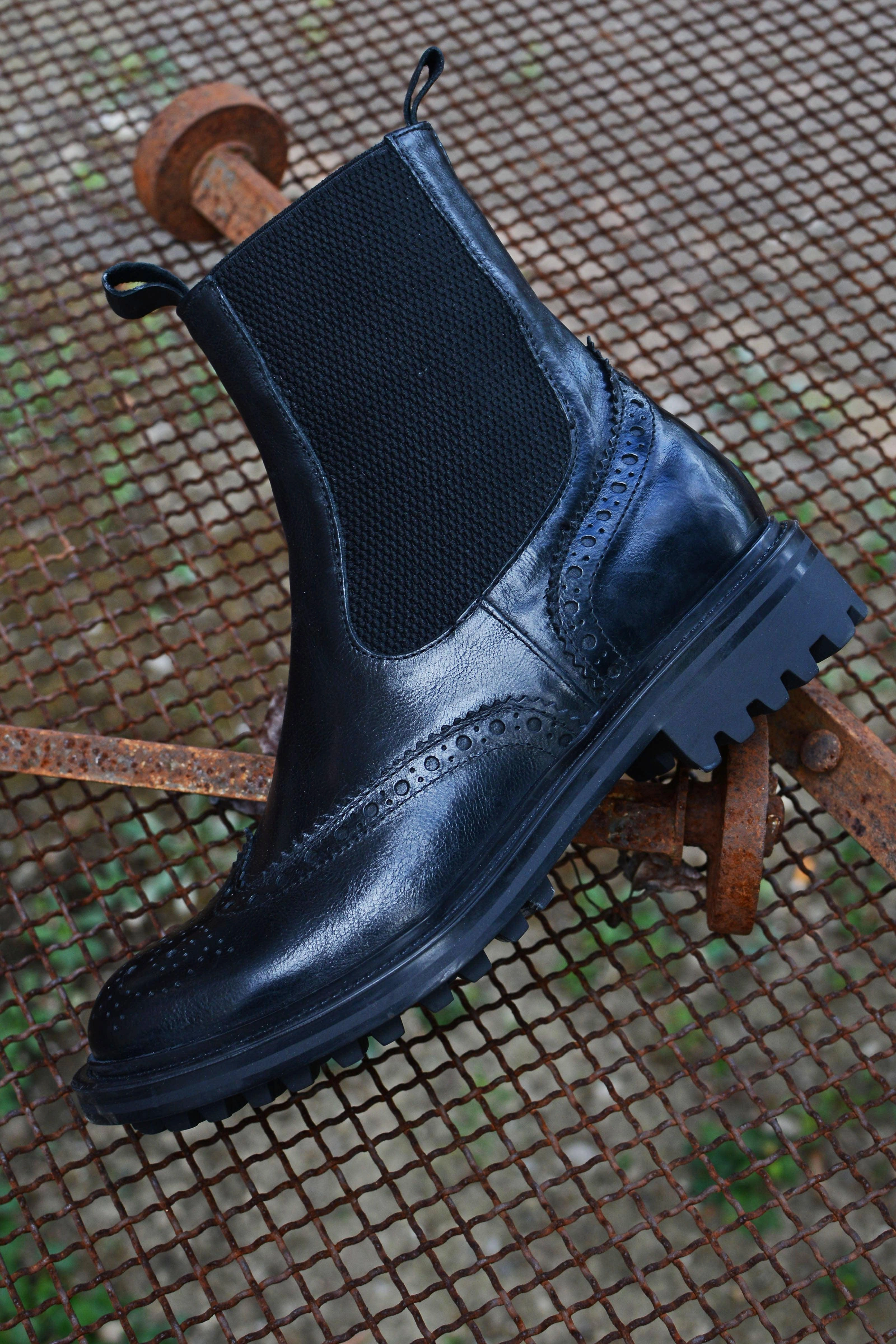 Best Soft Leather Ankle Boots BRIDGE L03 - Davis BLACK