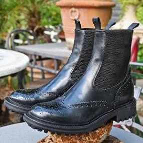 BRIDGE L03 - Davis BLACK Spiked Platform Ankle Boots