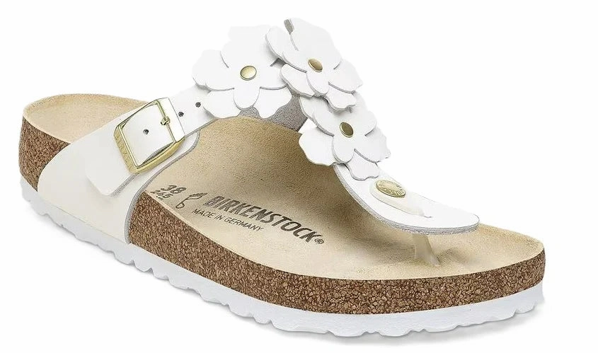 Birkenstock Gizeh Flowers LEA White R 1026686 Sandals Yoga