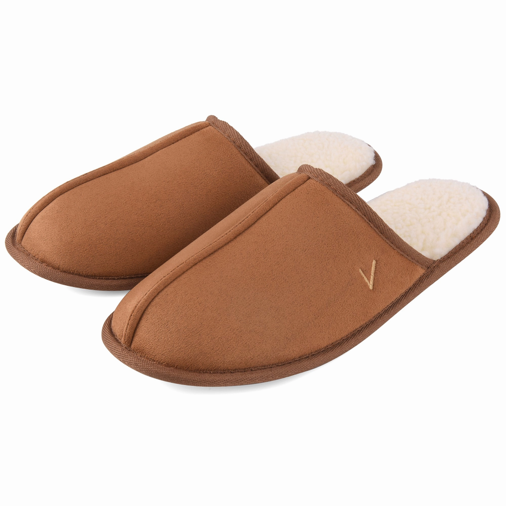 Walking In My VONMAY Men's Suede Closed Toe Scuff Slipper Comfy Memory Foam Clog Lightweight Warm House Bedroom Shoes