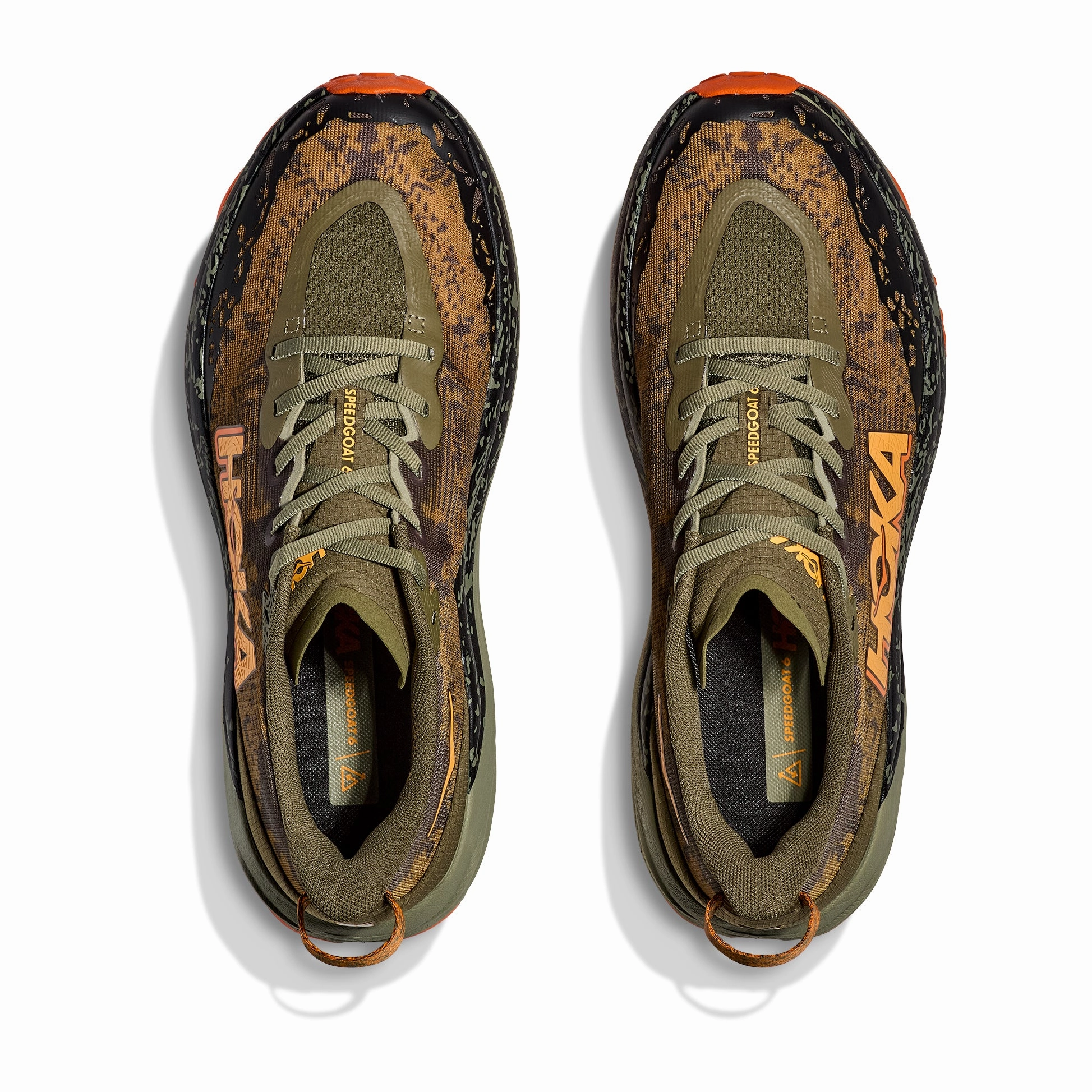 Carbon Plate Shoes 2024 Hoka Men's Speedgoat 6 Wide Fit Trail Running Shoes Antique Olive / Squash