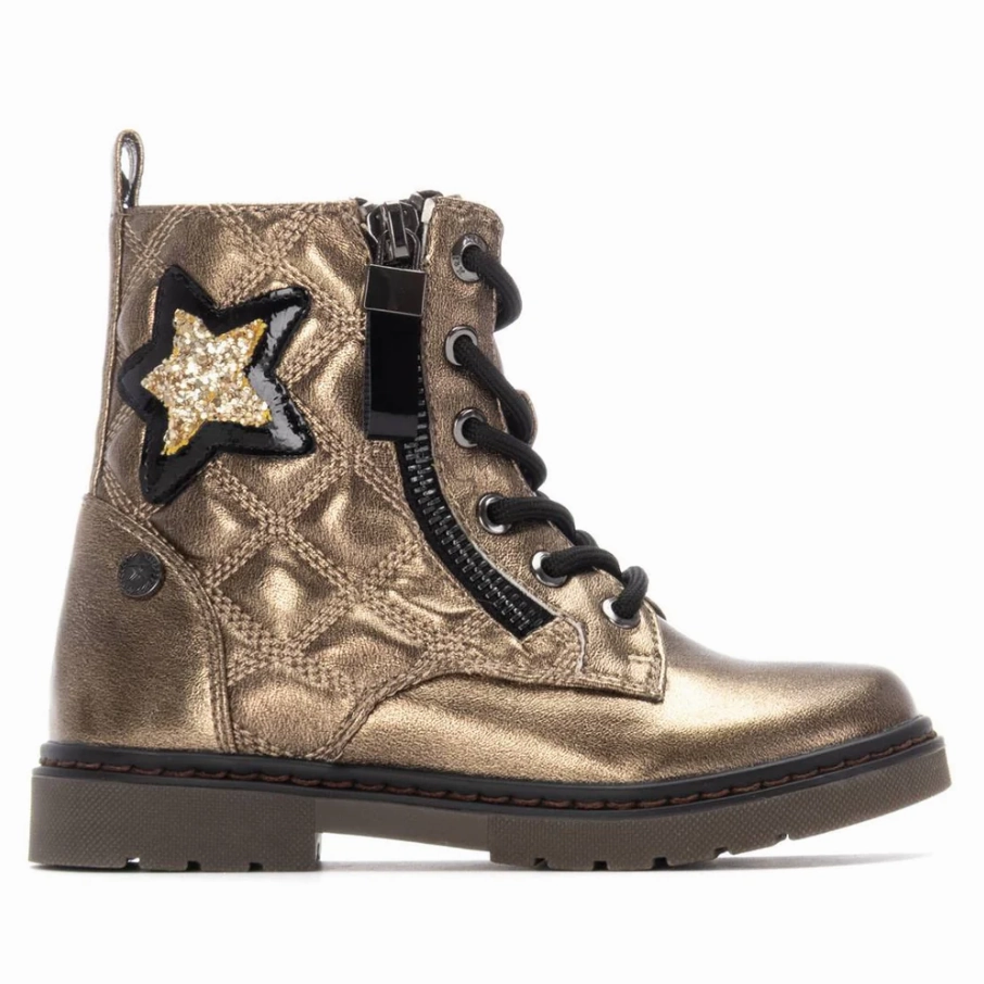 XTI Girls Boot 151328 Bronze Printed Ankle Boots