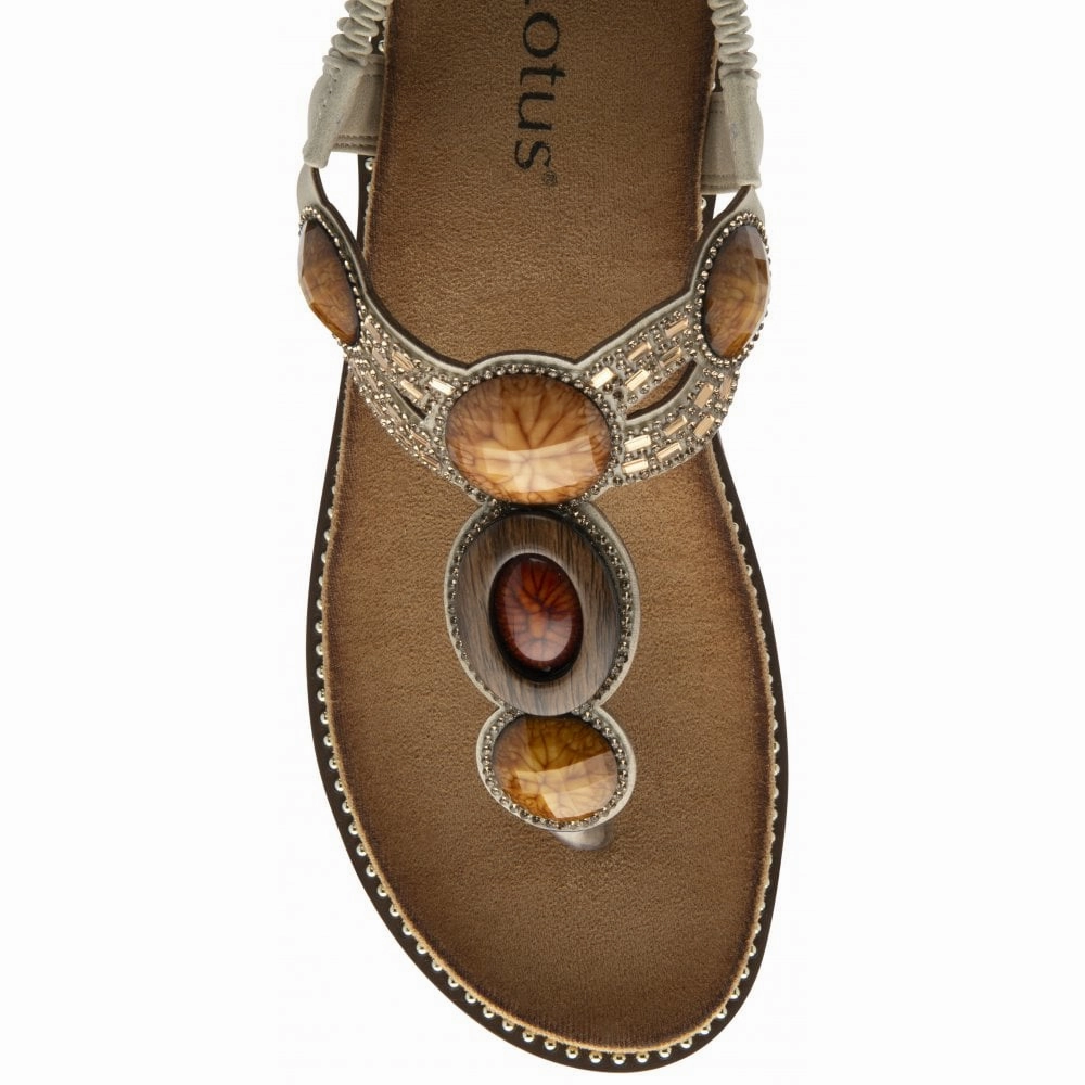 Scott Hawaii Sandals Lotus Alcina Ladies Natural Elasticated Sandals