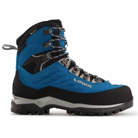 Toby Roberts Climbing Shoes Lowa Cevedale II GTX Suede Textile Women's Lace Up Turquoise Grey Boots