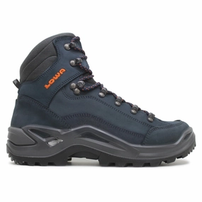 Alico Belluno Hiking Boots Lowa Renegade LL MID Nubuck Men's Ankle Dark Blue Orange Boots