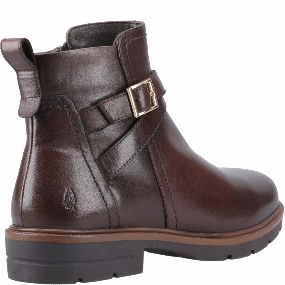 Brown Tove Buckle Boots Chunky Zip Ankle Boots
