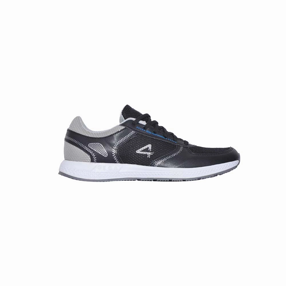 Running Shoes Steel Toe Sega Marathon Speed Running Shoes (Black/LightGrey)